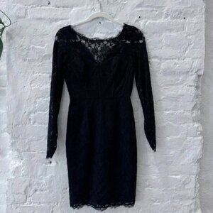 BCBGMAXARIA Arlena Black Bodice Lace Dress